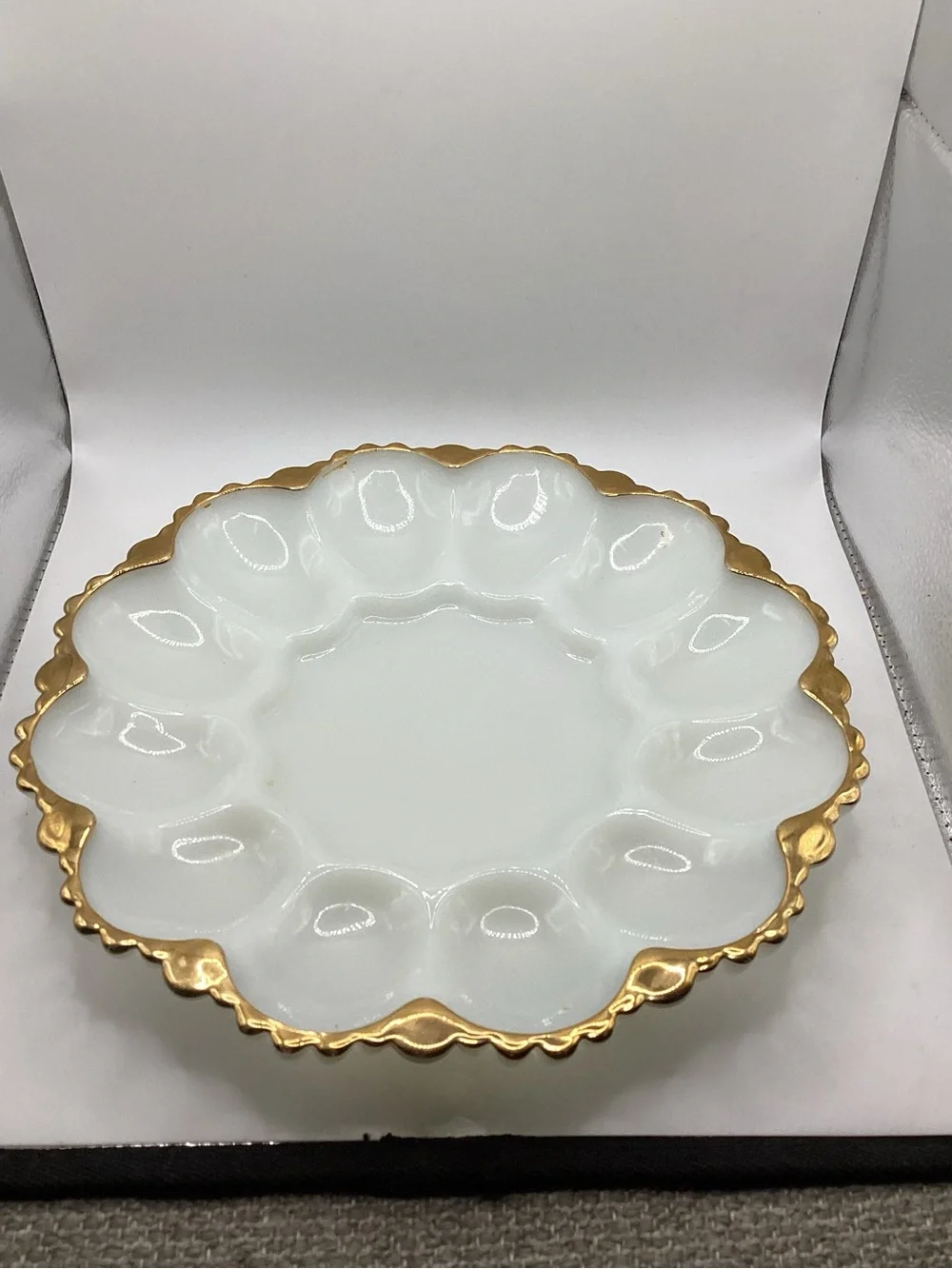 vintage Anchor Hocking Fire-King milk glass deviled egg platter Beautiful!